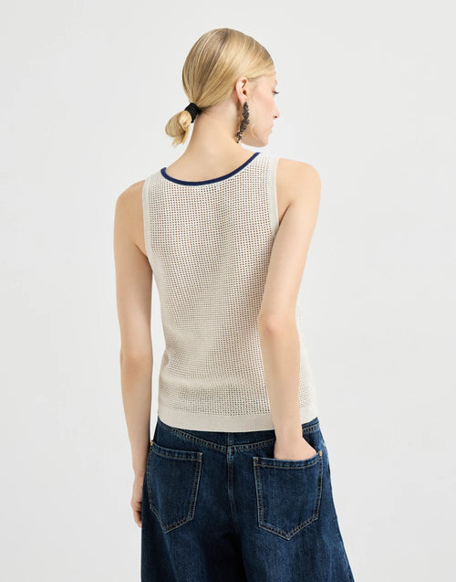 Cotton net knit top